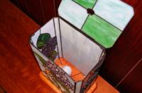 ステンドグラスあんどん・紫陽花と蛙